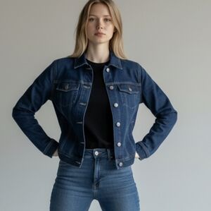 Tommy Hilfiger Jean Jacket Y2K Classic Denim Blue Trucker Jacket Unisex Sz L